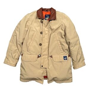 Vintage 90s Canada Goose Snow Goose Down Leather Collar Parka Coat Mens Medium